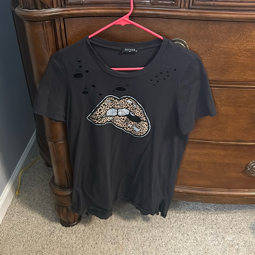Zutter Cheetah Smile Rip Tee.